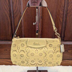 Coach Yellow Leather Bag Wristlet Purse Y2K - like new